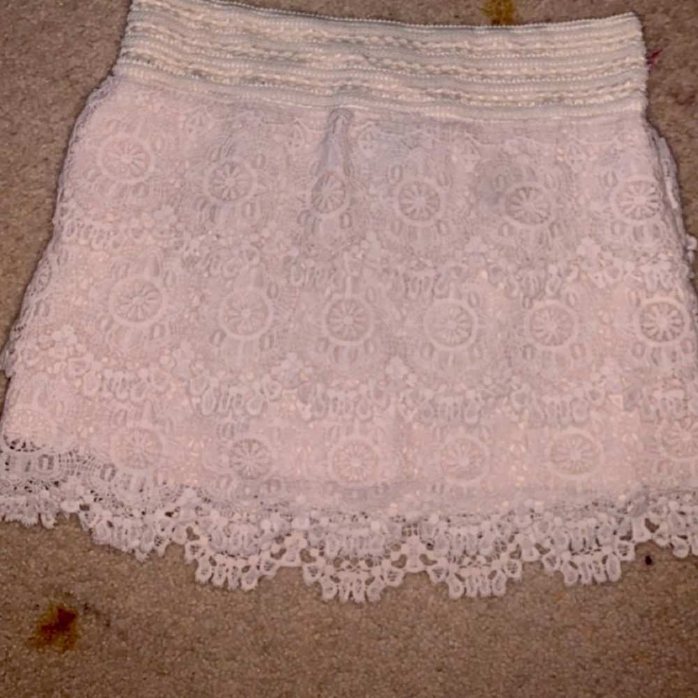 cream lace full tilt skirt